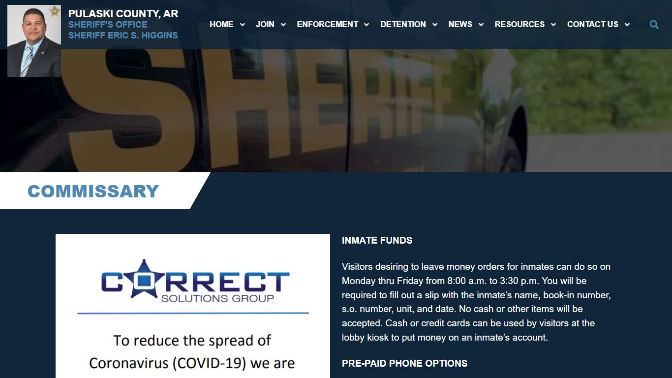 Commissary - Pulaski County Sheriff's Office